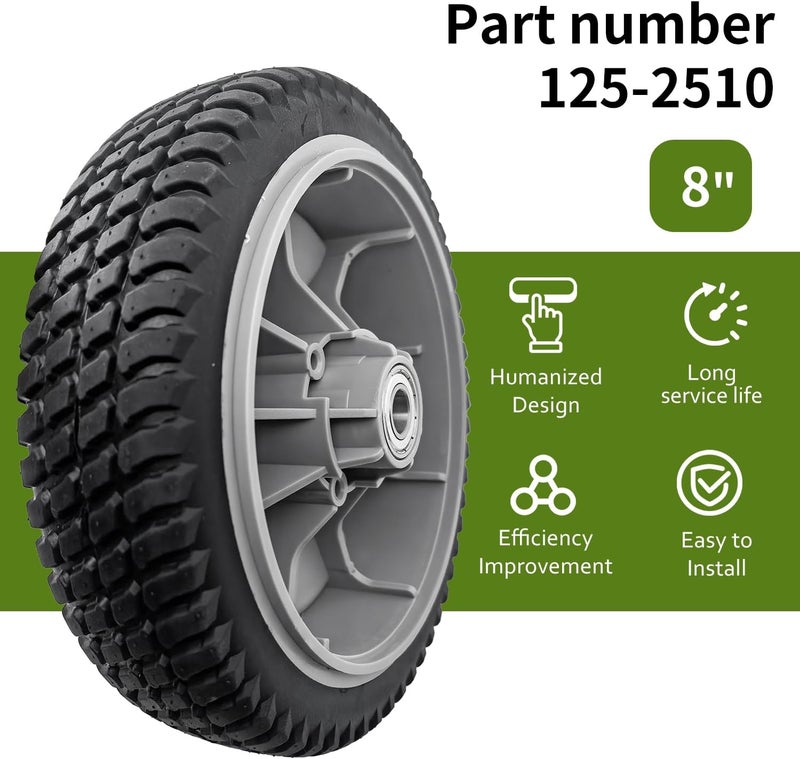 deawater مجموعة عجلات أمامية بديلة 8" لطراز Toro 125-2510، متوافقة مع جزازات TimeMaster 30 بوصة 20199، 20200، 20975-20978، 21199-21200، عبوة من 2 - Image 4